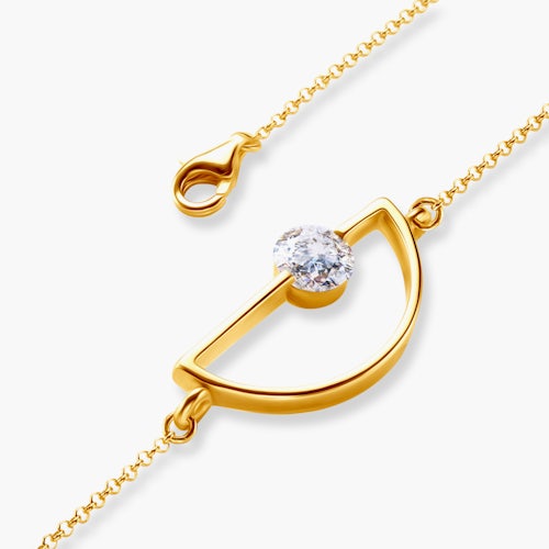 Bransoletka celebrytka Savicki: srebrna pozłacana, cyrkonia